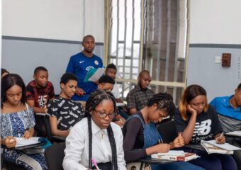 STUDENTS IN LEARNING ROOM